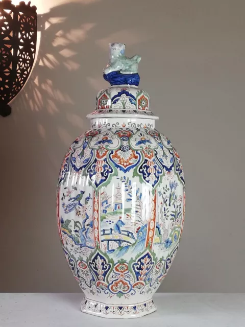 Superbe potiche ancienne, Jarre géante  faïence de Delft