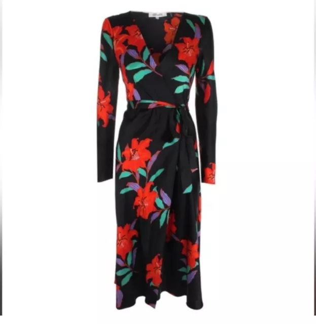 NWT Diane Von Furstenberg Tilly argos Floral Silk DVF Maxi Wrap Dress Size 12 L