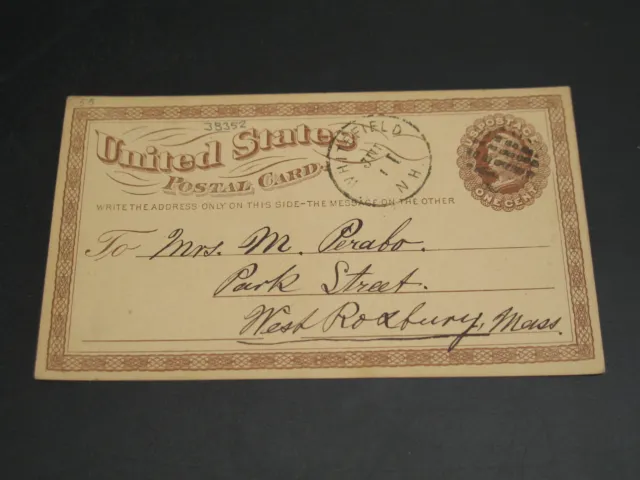 USA 1874 Whitefield NH postal card *38352