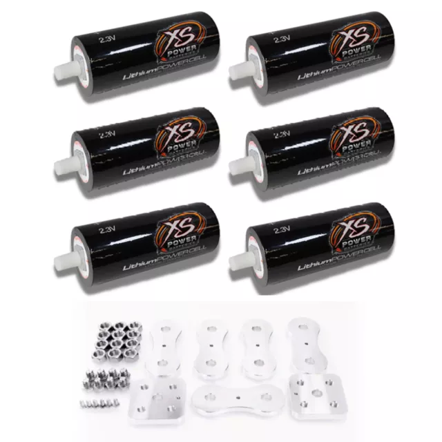XS Power 6 Pack of 40 AH Lithium Battery Cells 2.3v + (1) 6 Lug Buss Bars