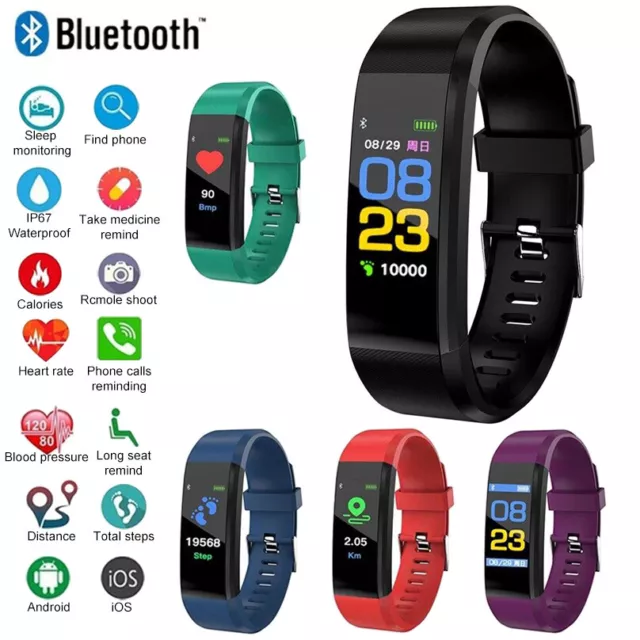 Smartwatch Sport Fitness Tracker ArmBanduhr für Kinder Fit Bit iOS Android