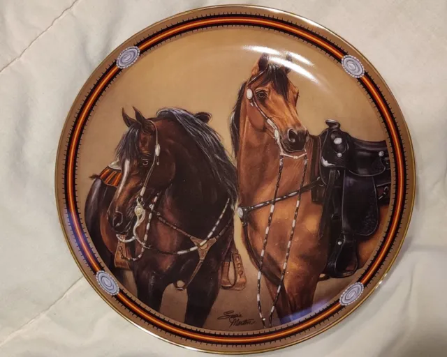 Danbury Mint Horse Plate "Trailblazers On the Range" by Susie Morton