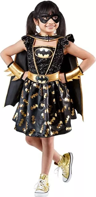 Rubie's Girl's DC Comics Batgirl Costume Dress & Cape and Eye Mask Childs Sz 7-8