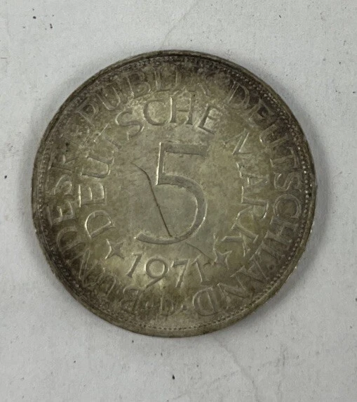1971 D Germany - 5 Deutsche Mark Silver