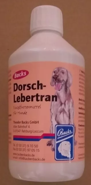 Backs Lebertran für Hunde 500 ml Dorsch-Lebertran