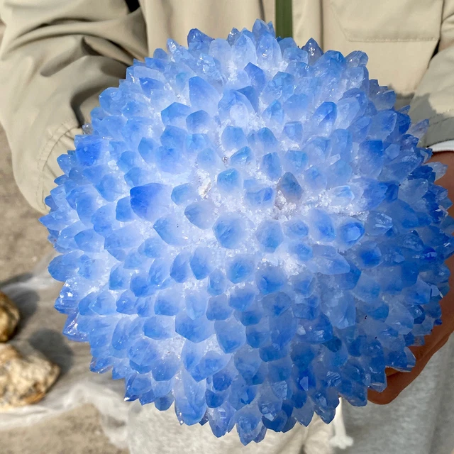 8.8LB New Find BLUE Phantom Quartz Crystal Cluster Mineral Specimen Healing 12