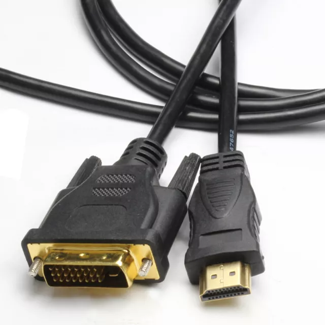 Gold HDMI to DVI-D 24 1 Pin Male Cable AV Full HD PC LCD PS3 XBOX HDTV 1M 3M 5M