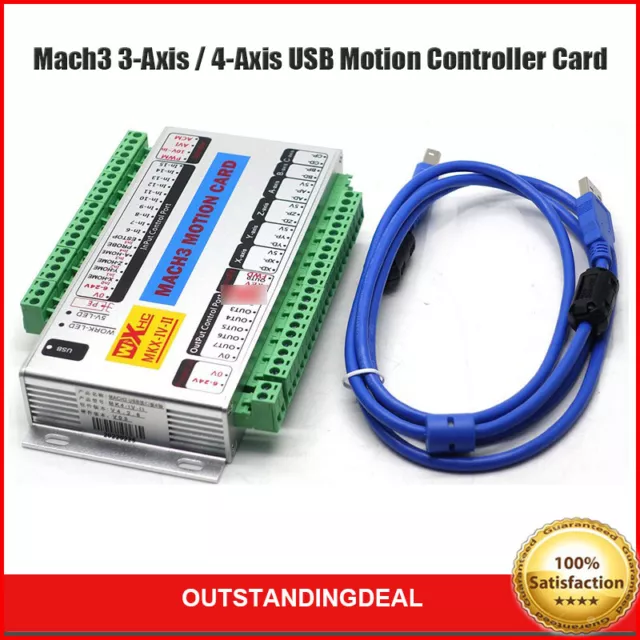 3-Axis / 4-Axis USB Motion Controller Mach3 Motion Card 2MHz CNC Breakout Board