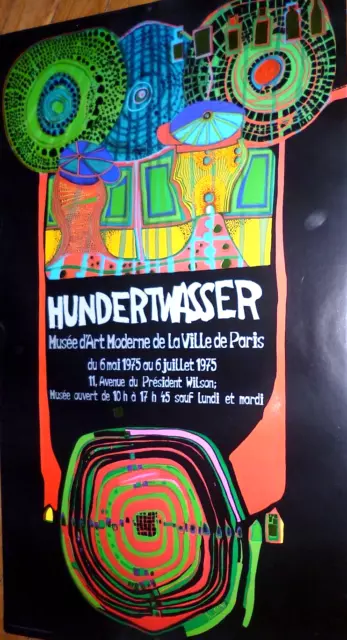 Hundertwasser affiche originale 1975 musée d'art moderne de la ville de Paris 2