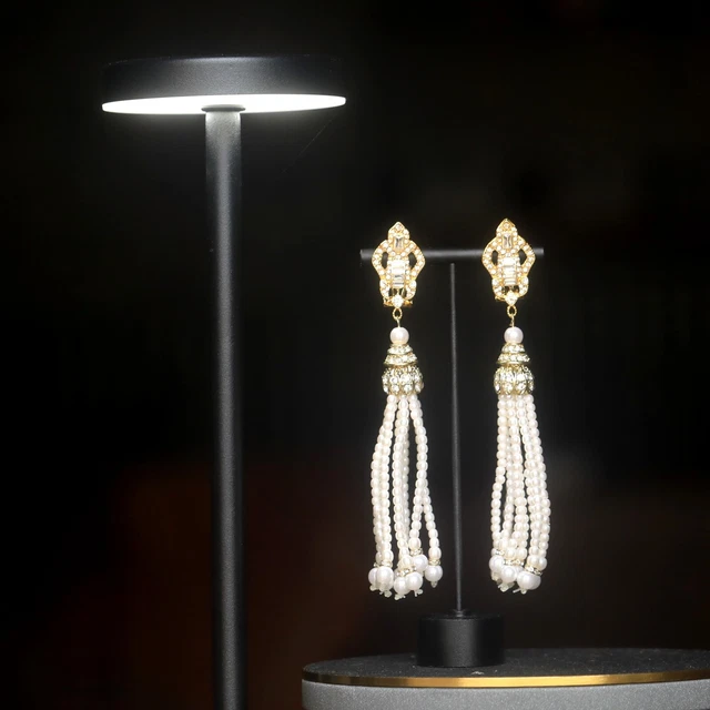 Orecchini Stile Antico Clip Orecchini Clip-on Strass Triangolo Verde/argento - Stile Vintage Art Deco, Per Orecchie Non Forate Orecchini Clip-on Art Deco Triangolo - Foto 6