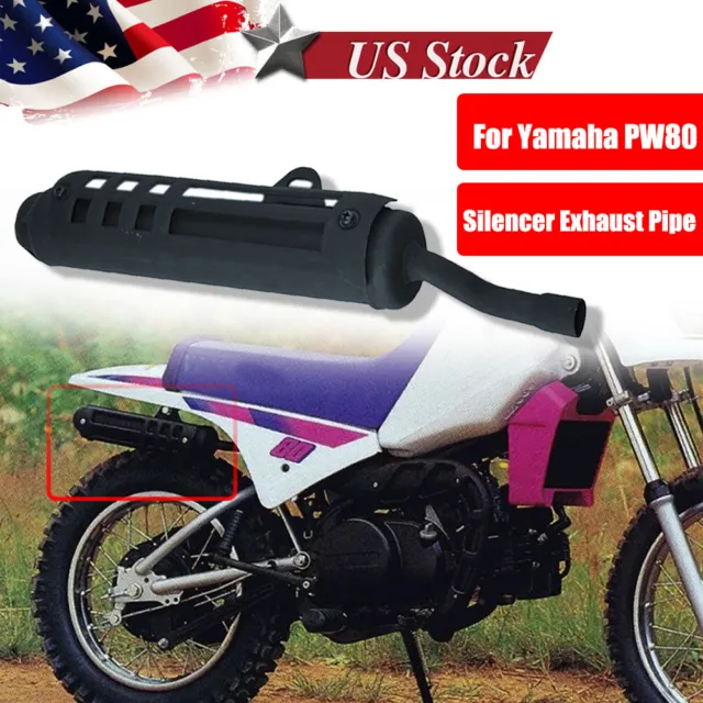 Black Motorcycle Exhaust Muffler Silencer Tail Pipe For PW80 PY80​