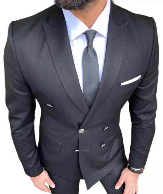 DESIGNER DOUBLE BOUTONNAGE Costume Homme Crois EUR 365 94
