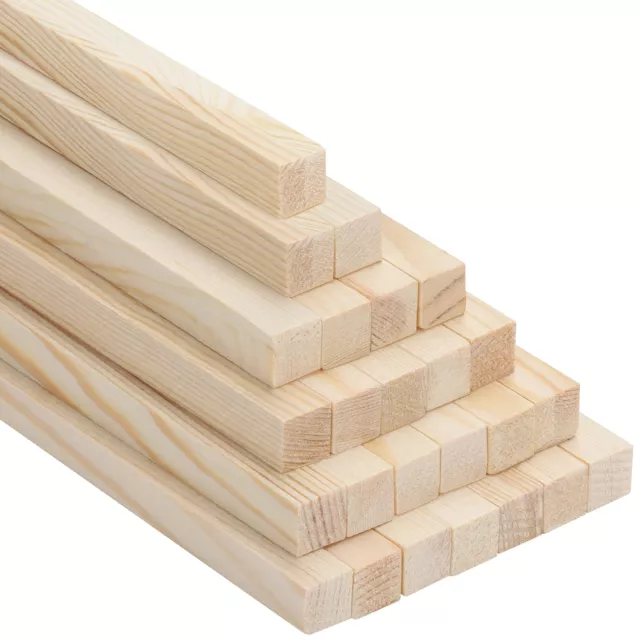 Belle Vous Quadratische Holzstäbchen zum Basteln aus Naturholz (25 Stk) –