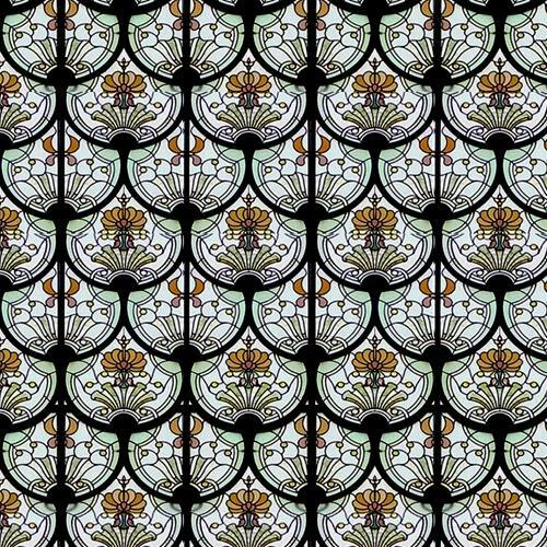 Dolls House Stained Glass Window Glazing Sheet 1:24 1/2in Miniature Pattern 01