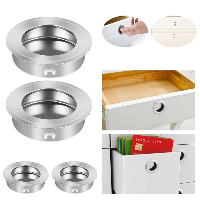 4PCS Finger Pull Sliding Door Handle Recessed Flush Fitting Pocket Inset Edge