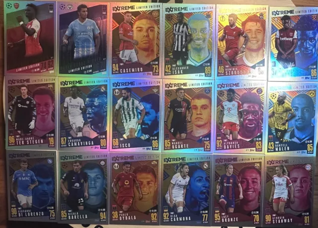 Topps Match Attax EXTRA 2023/2024  All 18 EXTREME Limited Edition - Complete