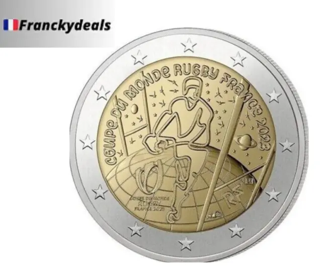 Rare ! Pièce 2 Euros Commémorative France 2023 Coupe Du Monde De Rugby UNC Neuve