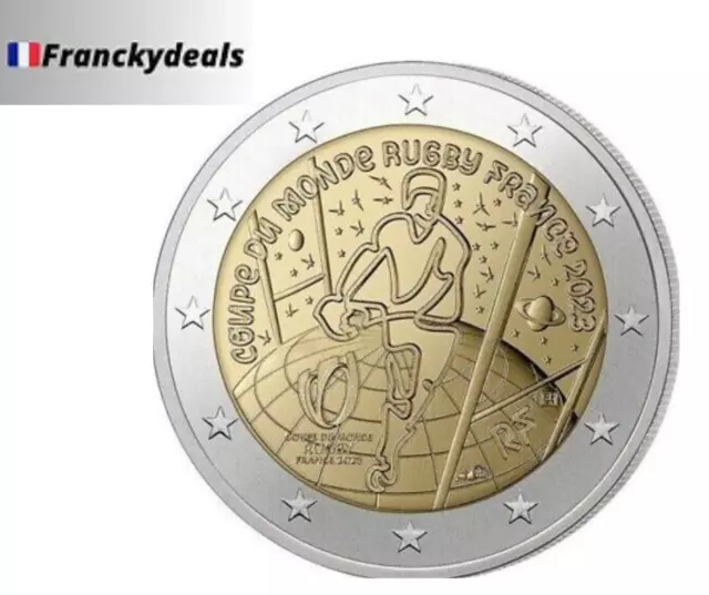 Rare ! Pièce 2 Euros Commémorative France 2023 Coupe Du Monde De Rugby UNC Neuve