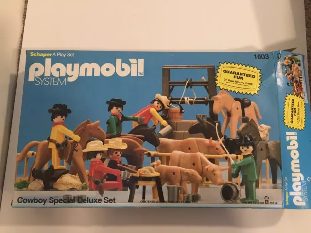 Vintage Playmobil System Schaper 1003 Cowboy Special Deluxe Complete W/Poster