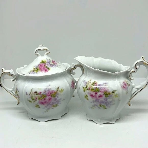 Vintage P.T. Bavaria Sugar Bowl and Creamer.