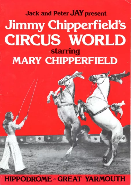 Great Yarmouth Hippodrome 1980 Jimmy Chipperfields Circus World Programme.