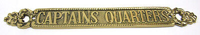 12" Solid Brass "Captains Quarters" Door Sign - Nautical Wall Decor - Boat Cabin