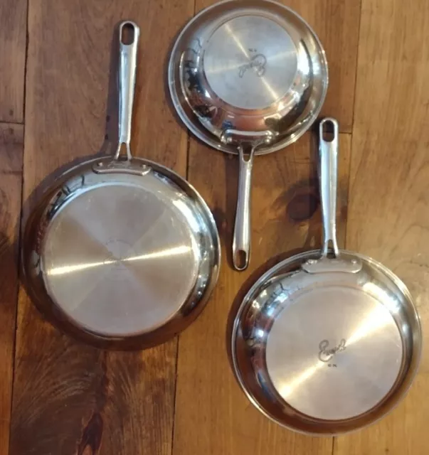 EMERIL Stainless Steel 8" & 10" Copper Core & 10" Pro-Clad EUC!