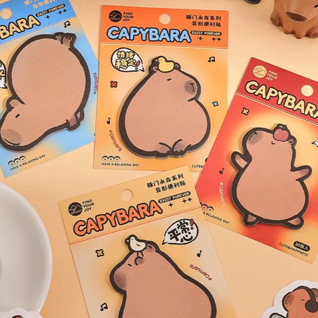 30Pcs Cute Cartoon Sticky Notes Creative Kawaii Animals Shape Self-Stick Note Sg