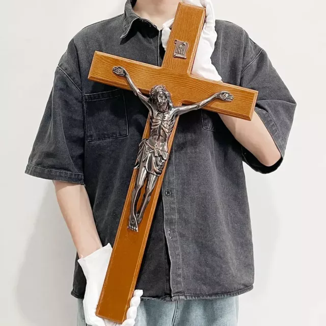 Large Wood Cross Holy Orthodox Crucifix Jesus Christ Church Catholic Relic Gift