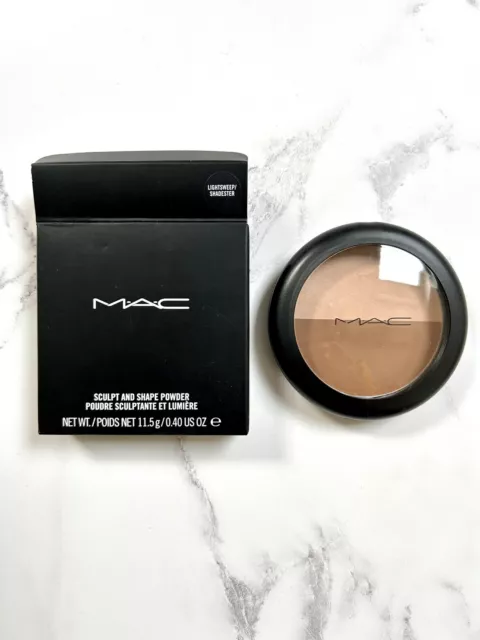 Polvo de escultura y forma MAC en tonos barrido de luces y sombreador nuevo en caja