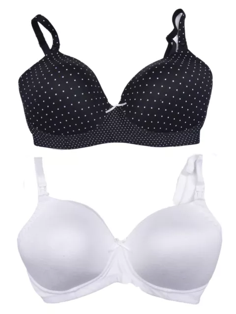 Maternity Nursing Bra Two Pack Mothercare T Shirt Type  Support RRP £30.00