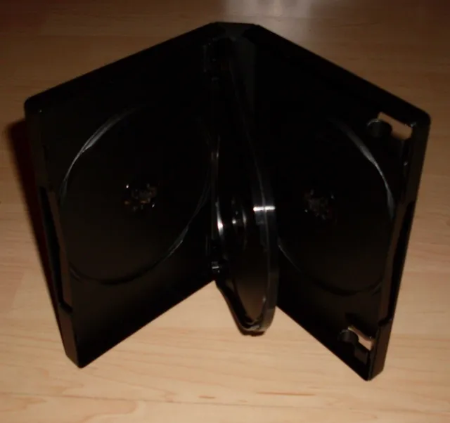 DVD Hülle Case Cases 3fach 3er für 3 DVDs schwarz 26 mm breit M-Lock Nexpack Neu