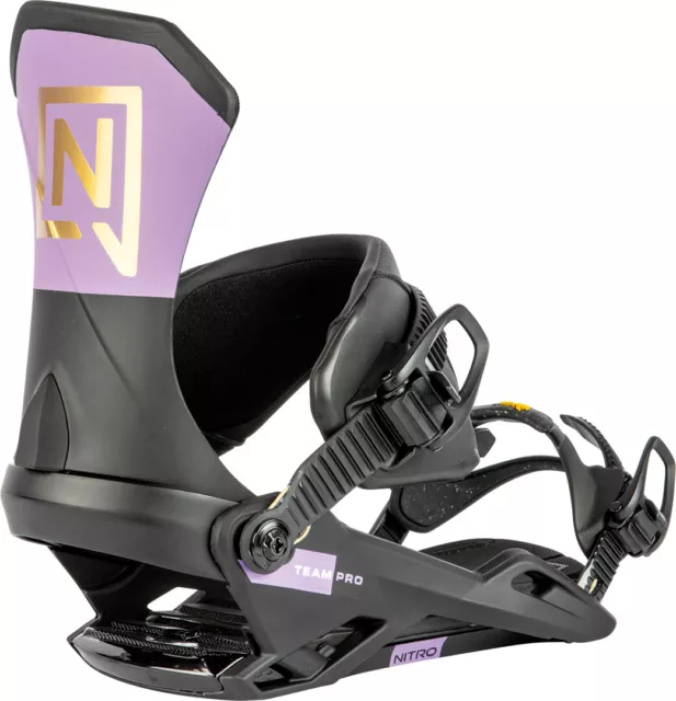 NITRO Snowboard Bindung Snowboardbindung TEAM PRO Bindung 2024 purple/black/gold 2