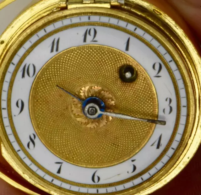 Antique Pâques Oeuf Poche Breloque Montre Verge Fusee Français Châtelaine c1780s