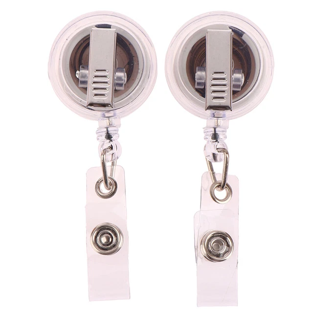 Clip ID Distintivo Infermiera Trasparente Vuoto Mulinelli Retrattili Rotazione 360 Gradi*jy