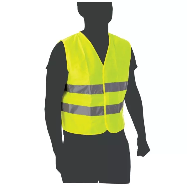 Oxford Bright Vest Packaway Motorcycle Bike Saftey High Vis Neon Yellow M/L