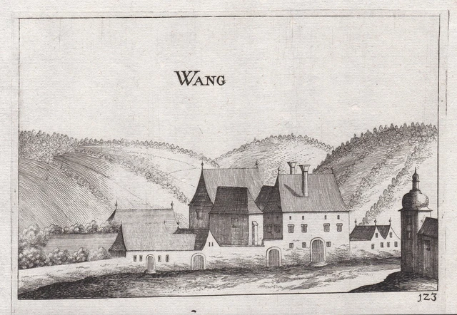 Wang Scheibbs Castello Vista Incisione Stampa Antica Vischer 1672