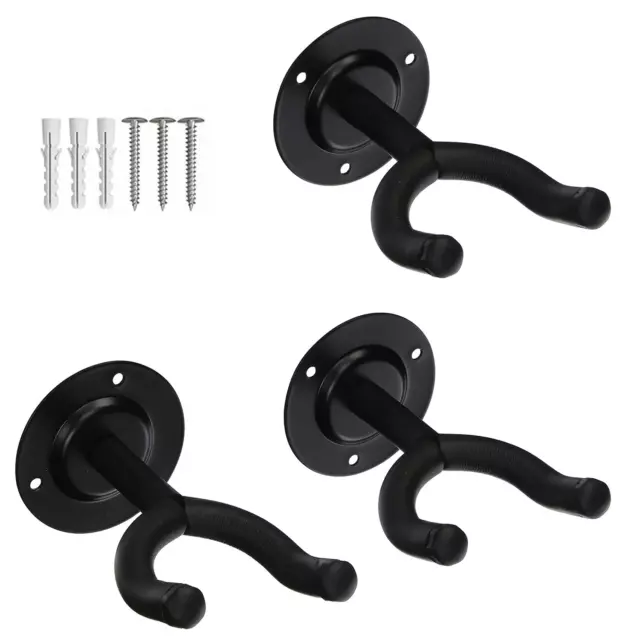 5 Core Guitar Wall Mount Hanger 3 Pack • Display Wall Hook with Screws • Holder