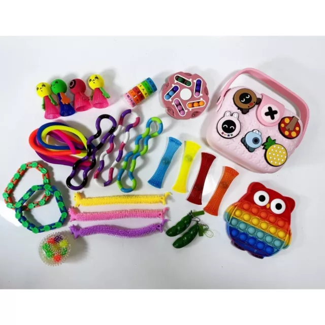 28 PCS FIDGET Toys Set with Toy Bag Pink, Stress & Anxiety Relief Fidget Toy Set $8.99 - PicClick