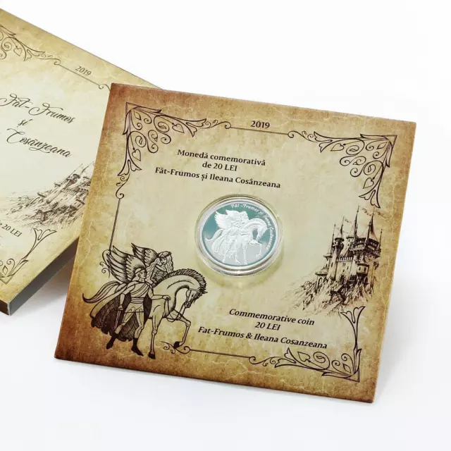 Moneda de plata Moldavia 20 lei fat-Frumos Ileana Cosanzeana Myth Folklore 2019