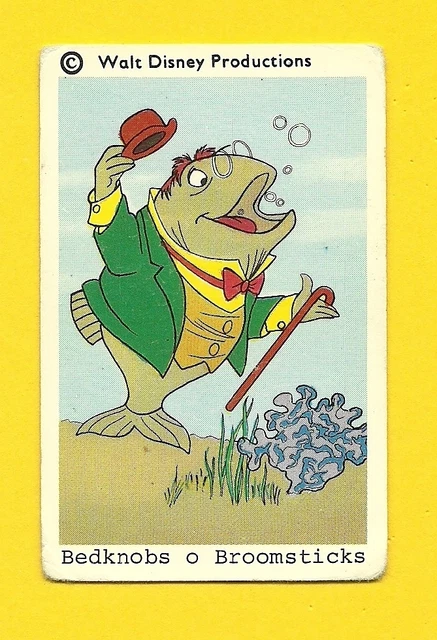 BEDKNOBS AND BROOMSTICKS Fish 1970s Walt Disney Card from Sweden $11.95 ...