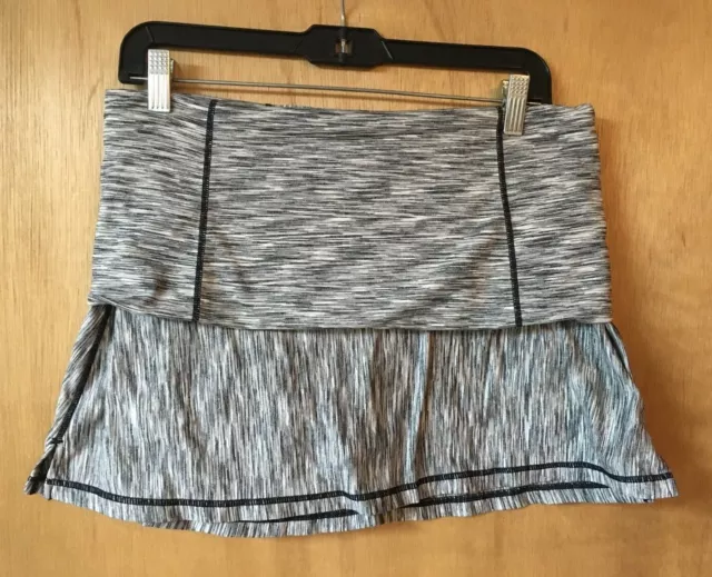 Prana Skort Skirt Women's Gray Heather Foldover Stretch - Size L