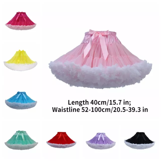 Lady Girl Petticoat Crinoline Ruffle Mesh Skirt Tutu Underskirt Cosplay Cute