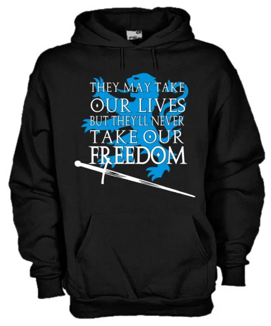 Felpa con cappuccio KJ357 Braveheart They may take our lives not our freedom