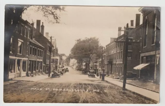 Early 1900'S Rppc Of "Main Street Damariscotta, Maine" Pub. Eastern Illustrating