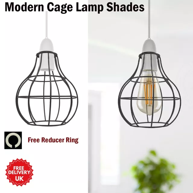 Ceiling Light Shade Metal Cage Easy Fit Lampshade Hanging Lamp Shades UK