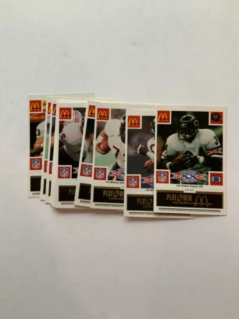 1986 McDonalds Chicago Bears SUPER BOWL XX Team Set(24)Card Payton UNSCRATCHED l