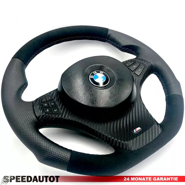 Lederlenkrad für BMW E46 E39 Z3 M Lenkrad Schwarz Blende Multifunk