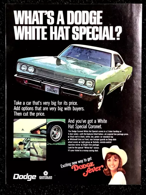 Green Dodge Coronet 2-Door Hardtop 1969 Vintage Print Ad