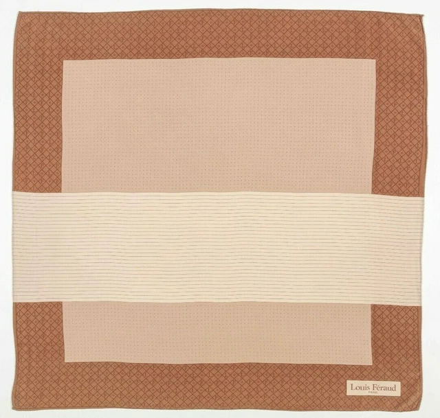 Foulard Carré LOUIS FERAUD En Soie 82x82 Cm - Bords Roulottés - Occasion Très Bon état